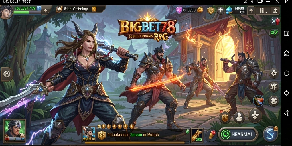 Tampilan gameplay seru BIGBET78 saat memasuki pertempuran epik di dunia RPG.