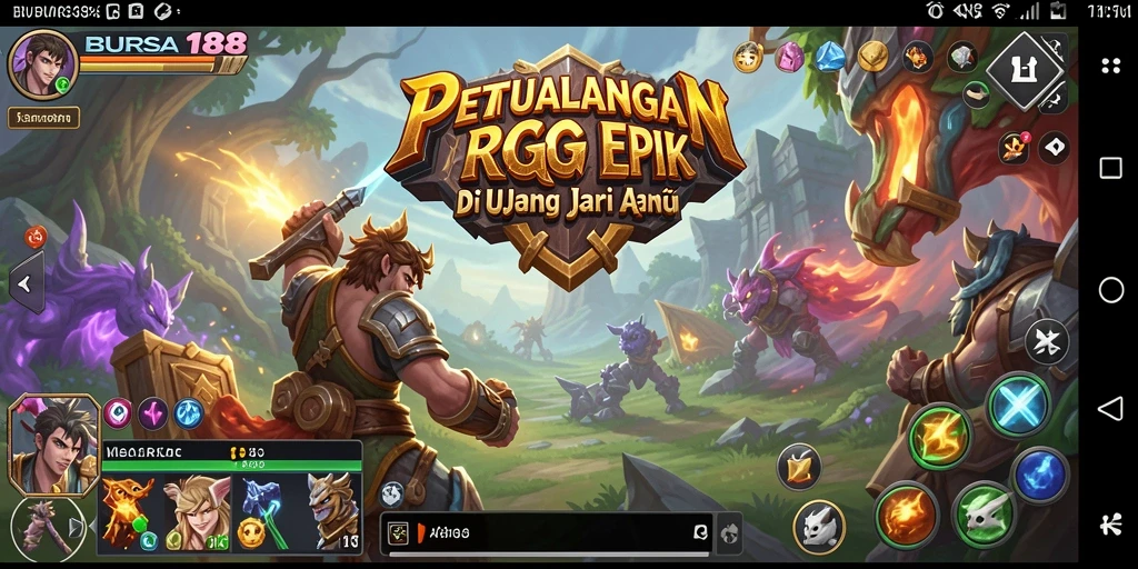Tampilan aktivitas gameplay intens di BURSA188 dengan aksi RPG.