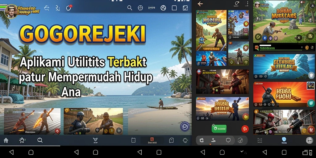 Tampilan utama GOGOREJEKI yang menampilkan tool dan fitur utilitas.