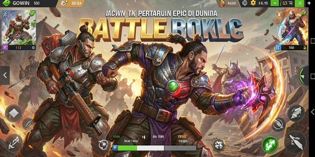 Screenshot gameplay GOWIN menampilkan aksi seru Battle Royale.
