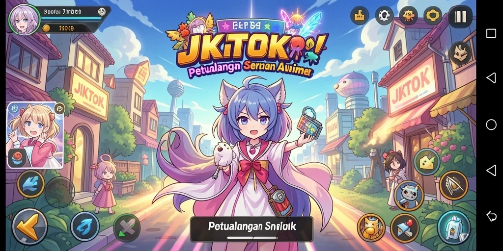 Gameplay JKTOK yang penuh warna dan karakter anime yang menarik.