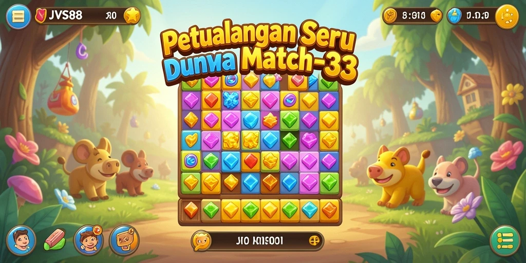 Screenshot utama dari gameplay JVS88 yang seru dan warna-warni.