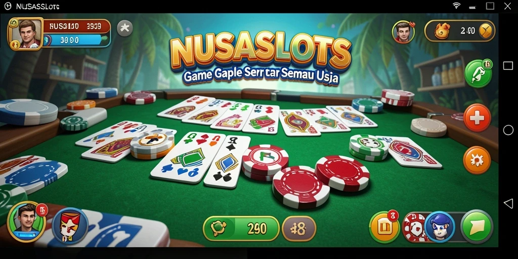 Screenshot gameplay NUSASLOTS dengan tampilan seru permainan Gaple.