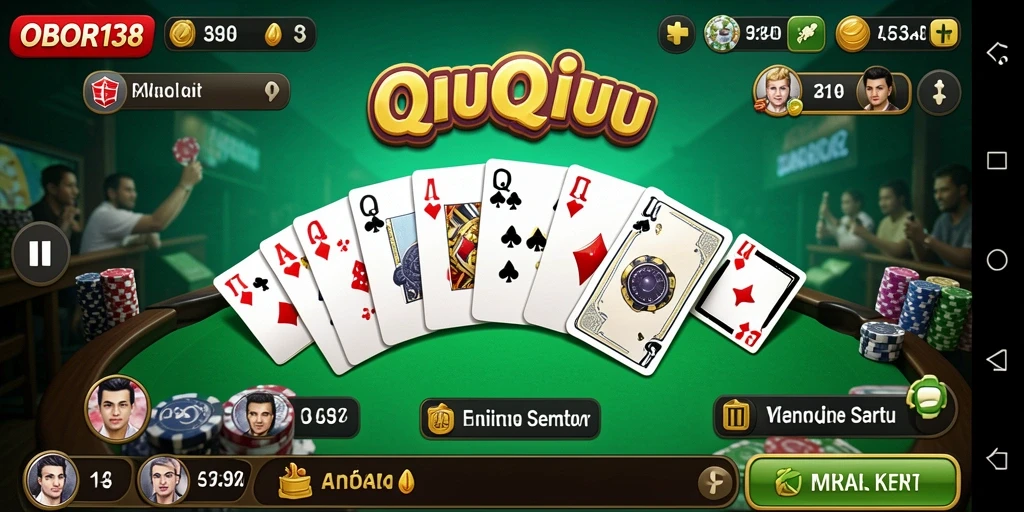 Gameplay QiuQiu seru di OBOR138 dengan teman-teman.