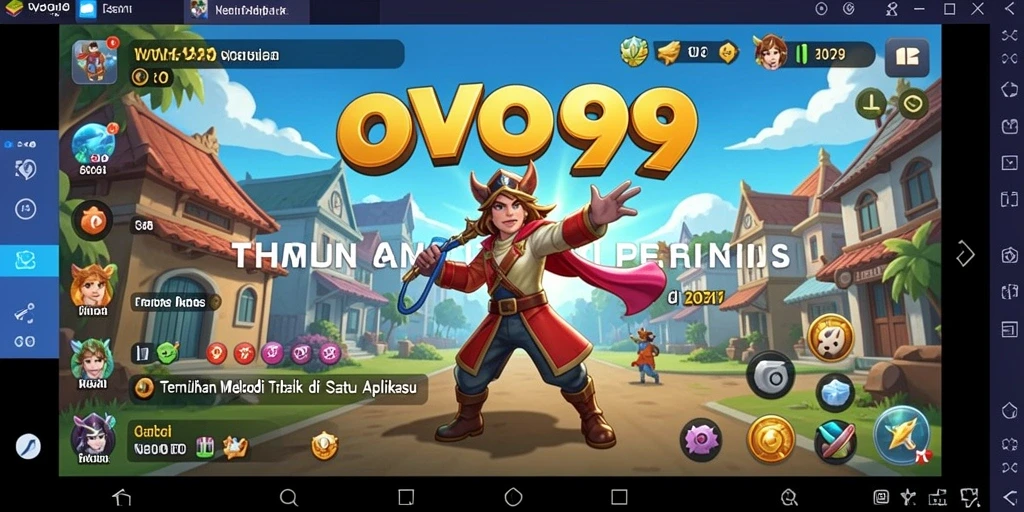 Screenshot OVO99 menampilkan antarmuka aplikasi dengan berbagai pilihan musik.