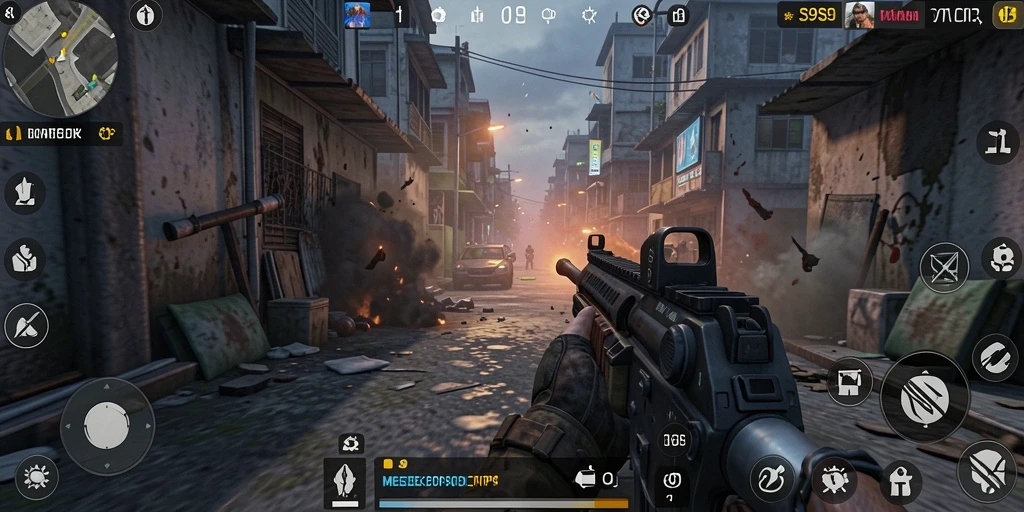 Tampilan gameplay intens S9S9 dengan aksi tembak-menembak seru.