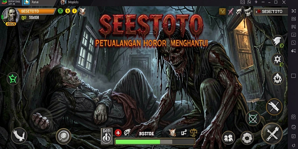 Screenshot gameplay menakutkan SESETOTO di dunia gelap.