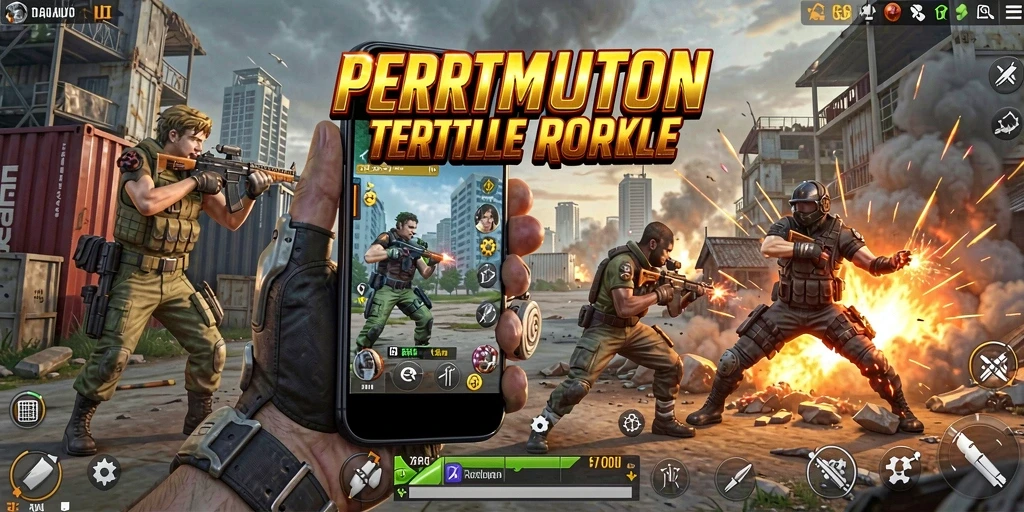 Screenshot aksi seru dalam gameplay Battle Royale T6.