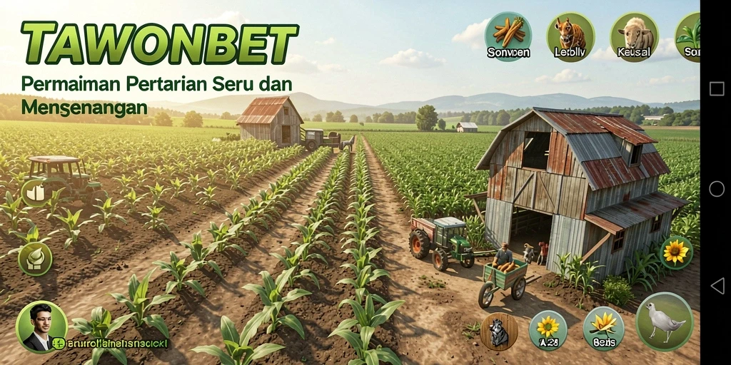 Screenshot utama TAWONBET dengan gameplay pertanian yang menarik.
