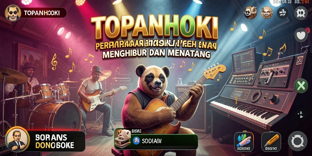 Screenshot gameplay TOPANHOKI menunjukkan pemain menikmati berbagai lagu.