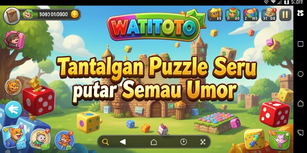 Screenshot gameplay WATITOTO menampilkan berbagai level teka-teki menantang.